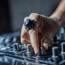 Load image into Gallery viewer, black-silver-volume-ring-bold-accessories-heartbeat-jewellery-london.jpg