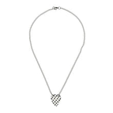 Load image into Gallery viewer, black-white-guitar-pick-full-lenght-silver-chain-miracle-necklace.jpg