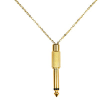 Load image into Gallery viewer, detailed-gold-jack-plug-necklace-electronic-music-collection.jpg