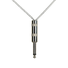 Load image into Gallery viewer, detailed-silver-jack-plug-necklace-electronic-music-collection.jpg