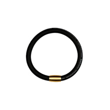 Load image into Gallery viewer, enough-black-cable-bracelet-with-gold-magnetic-lock-unisex-design-by-dj-noemi-black.jpg