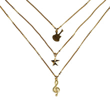 Load image into Gallery viewer, gold-guitar-star-and-music-key-pendants-tiered-chain-necklace.jpg