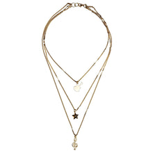 Load image into Gallery viewer, gold-multi-tiered-musical-jewelery-necklace-by-heartbeat-jewellery-london.jpg