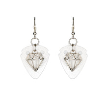 Load image into Gallery viewer, silver-guitar-pick-diamond-earrings-by-heartbeat-jewellery-london.jpg