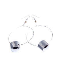 Load image into Gallery viewer, silver-hoop-earrings-by-heartbeat-london-musical-jewellery.jpg