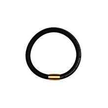 Load image into Gallery viewer, enough-black-cable-bracelet-with-gold-magnetic-lock-unisex-design-by-dj-noemi-black.jpg
