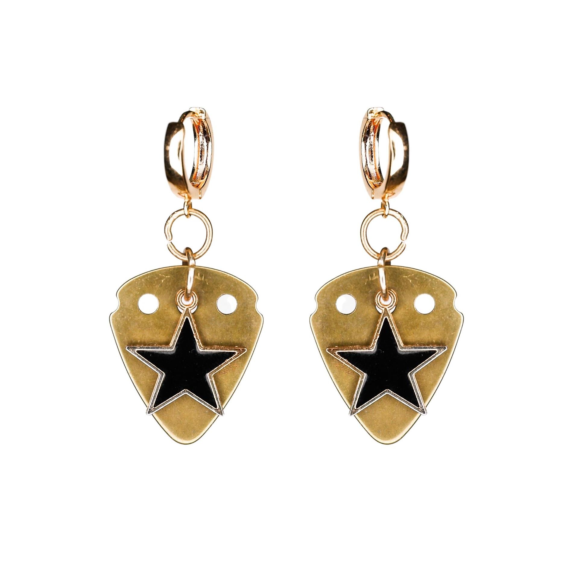 gold-guitar-pick-with-black-star-pendants-musical-earrings.jpg