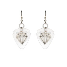 Load image into Gallery viewer, silver-guitar-pick-diamond-earrings-by-heartbeat-jewellery-london.jpg

