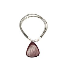 Load image into Gallery viewer, silver-guitar-string-with-red-wood-pick-bracelet-by-heartbeat-london.jpg
